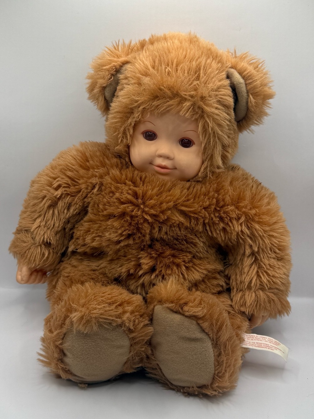 Vintage Anne Geddes Baby Bear Doll Stuffed Animal Brown Eyes